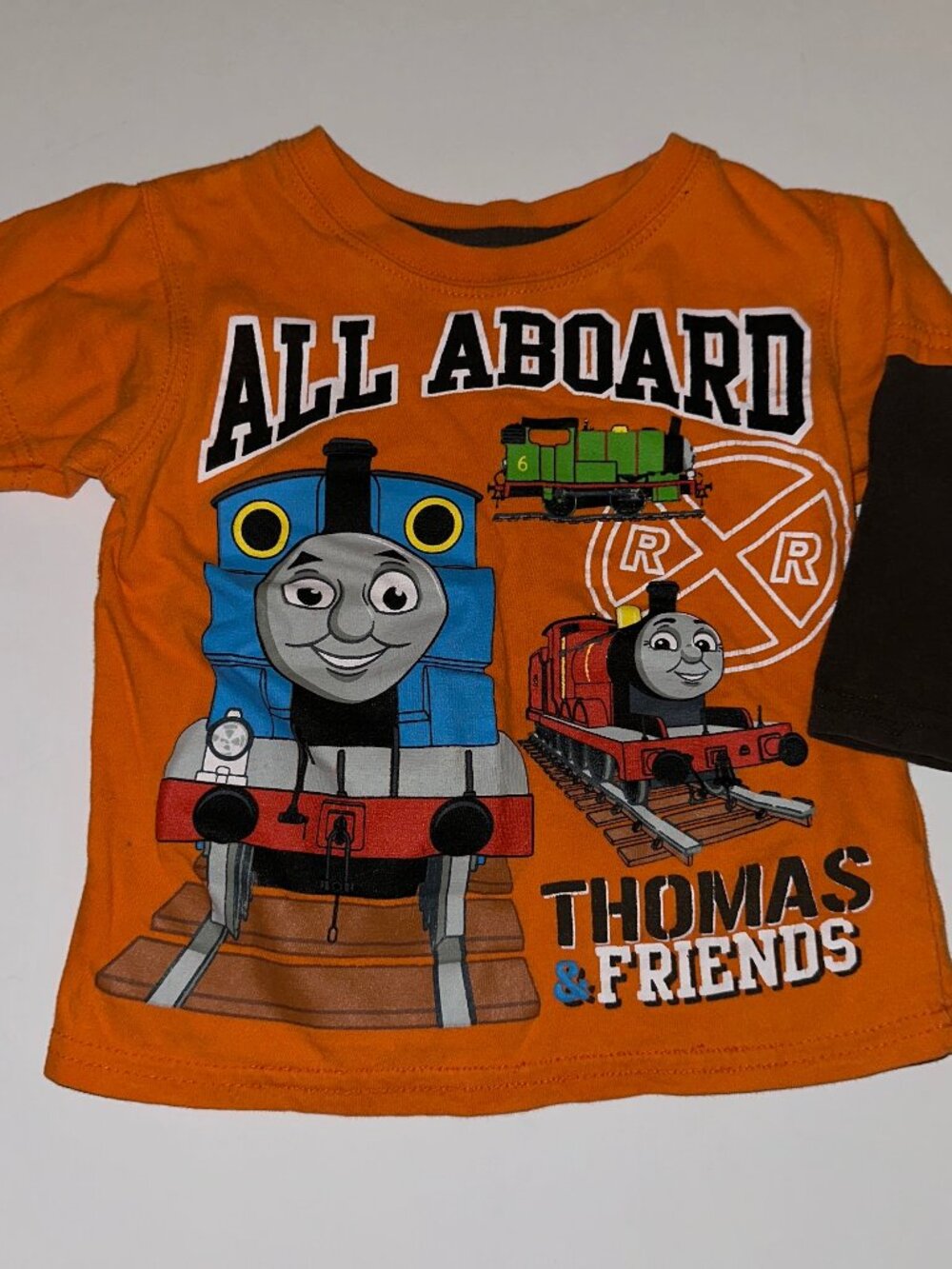 Thomas The Tank Engine Tee shirt T-shirt size 2T long sleeved layered look